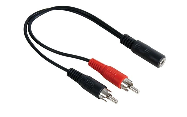 JACK HEMBRA ESTÉREO 3.5mm A 2 x RCA MACHO / 0.2m
