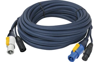 Cable alimentación Powercon + DMX  de 0.75 m 