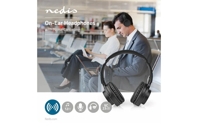 Auriculares Inalámbricos - Bluetooth® - De Diadema - Plegables - Cancelación de Ruido - Negros