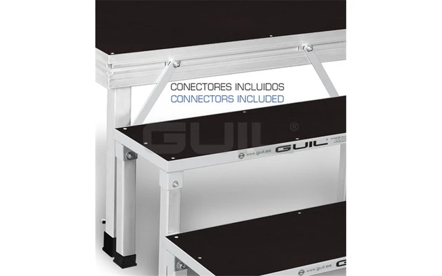 GUIL ECF20-40 - Escalera modular de 2 peldaños para escenarios de 60 cm de altura