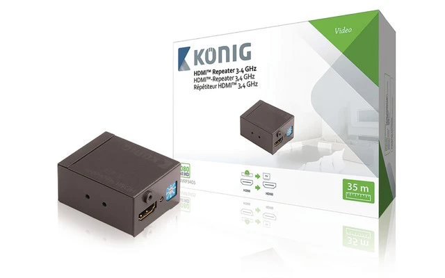 Repetidor HDMI™ de entrada HDMI a salida HDMI de 35 m en gris oscuro