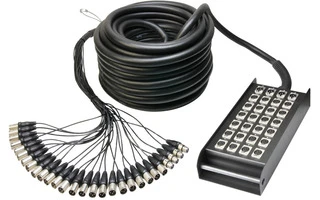 Adam Hall Cables K28C30 - Manguera de Cable con Cajetín de Escenario 24/4 30 m