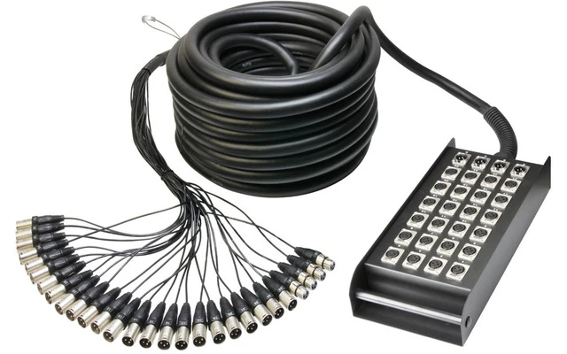 Adam Hall Cables K28C30 - Manguera de Cable con Cajetín de Escenario 24/4 30 m