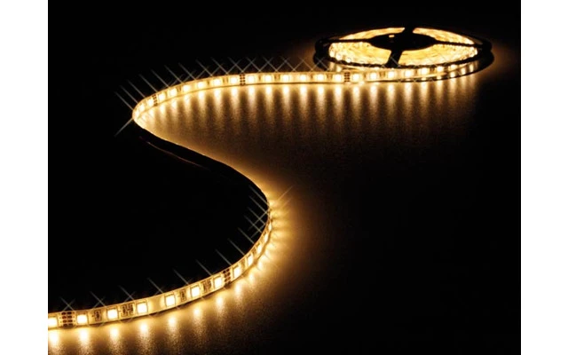 CINTA DE LEDs FLEXIBLE - COLOR BLANCO CÁLIDO 3500K - 150 LEDs - 5m - 12V