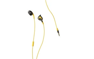 Micro Auricular Manos Libres Estéreo Negro/Amarillo con Control de Audio para Deportistas Active