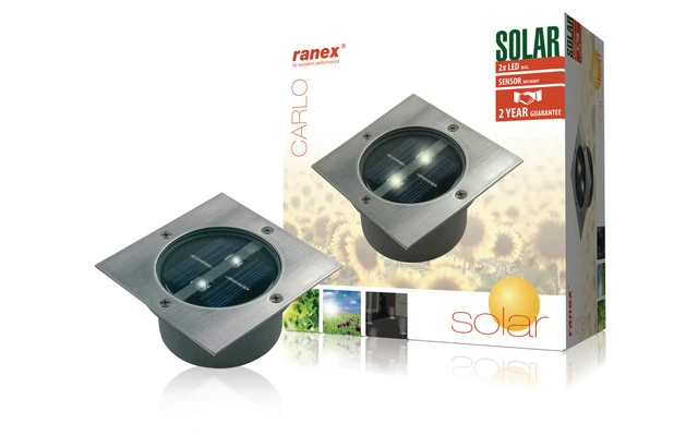 Foco LED solar cuadrado para el suelo