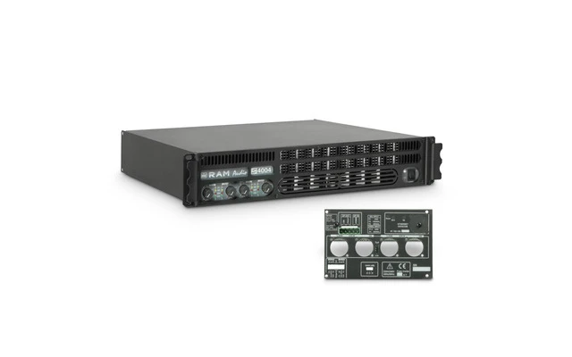Ram Audio S 4004 GPIO Amplificador de PA 4 x 980 W 2 Ohmios con Módulo GPIO