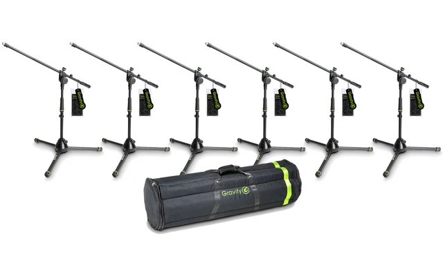 Pack: Bolsa de transporte Gravity BGMS 6 SB + 6x Pie de micrófono corto