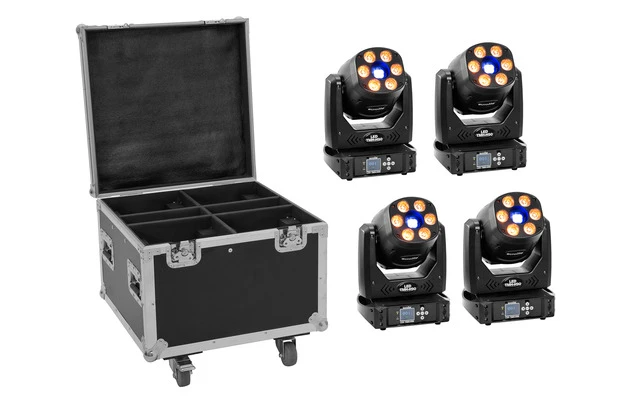 EUROLITE Set 4x LED TMH-H90 + Case with wheels