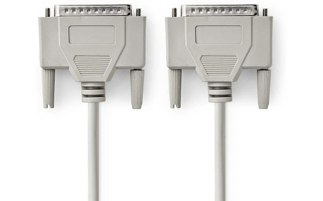 Cable Serie - D-SUB de 25 Pines Macho - D-SUB de 25 Pines Macho - 1,0 m - Color Marfil - Nedis C