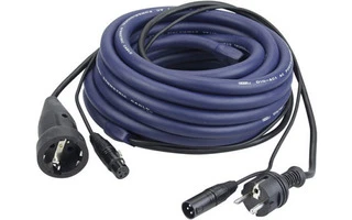 Cable prolongador alimentación Schuko + señal Dmx 20 m