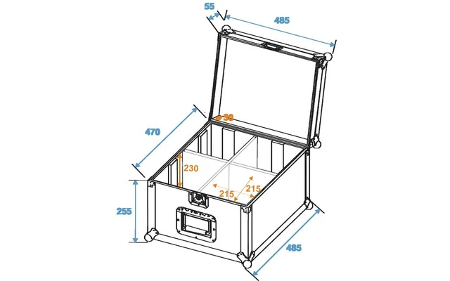 Roadinger Flightcase 4x focos PAR-56 cortos