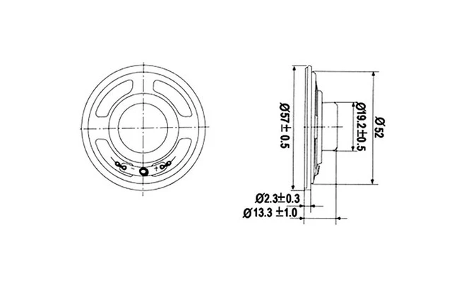 Mini altavoz - 1W / 8 OHM - Ø 57mm