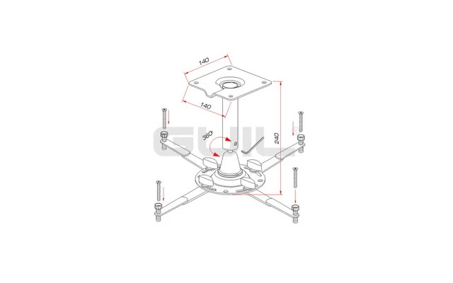 Guil PTR-14/G Soporte para truss con abrazadera de aluminio ABZ-29 para video proyectores