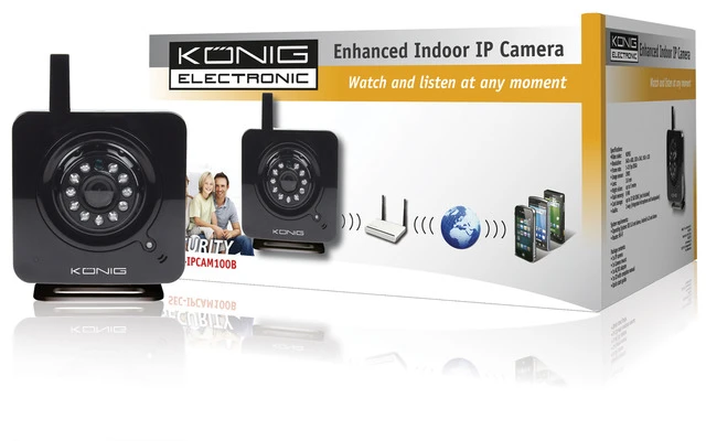Cámara IP para interiores mejorada negra