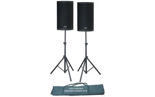 2x FBT X-Lite 112A + Pareja de trípodes con funda