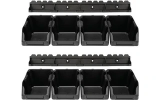 Juego de contenedores - 8 uds -  103 x 165 x 75 mm - color Negro