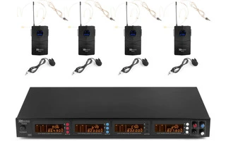 Power Dynamics PD504B 4x 50-Channel UHF Wireless Microphone Set with 4 bodypack microphones