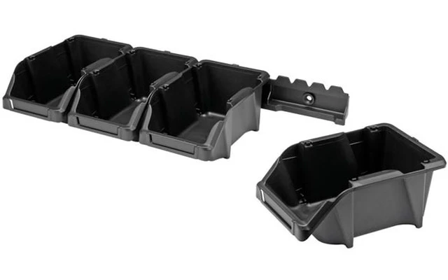 Juego de contenedores - 8 uds -  103 x 165 x 75 mm - color Negro