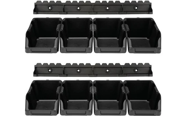 Juego de contenedores - 8 uds -  103 x 165 x 75 mm - color Negro