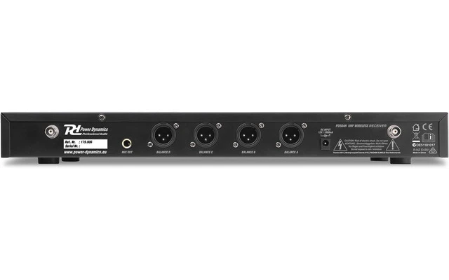 Power Dynamics PD504B 4x 50-Channel UHF Wireless Microphone Set with 4 bodypack microphones