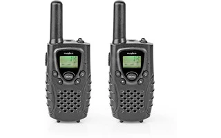 Walkie-Talkie - Alcance de 8 km - 8 Canales - VOX - 2 Unidades - Negro