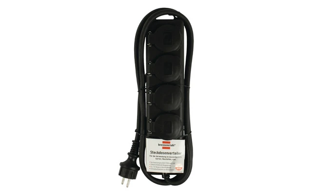 Regleta de 4 tomas IP44 para uso exterior como jardines, patios - Brennenstuhl 1159960