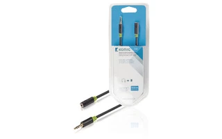 Cable alargador de audio estéreo de 3,5 mm macho a hembra de 10,0 m en gris