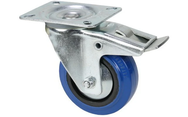 Adam Hall Hardware 37191 - Rueda giratoria 100mm azul con freno