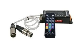CONTROLADOR LED RGB+W - DMX Y MANDO A DISTANCIA IR