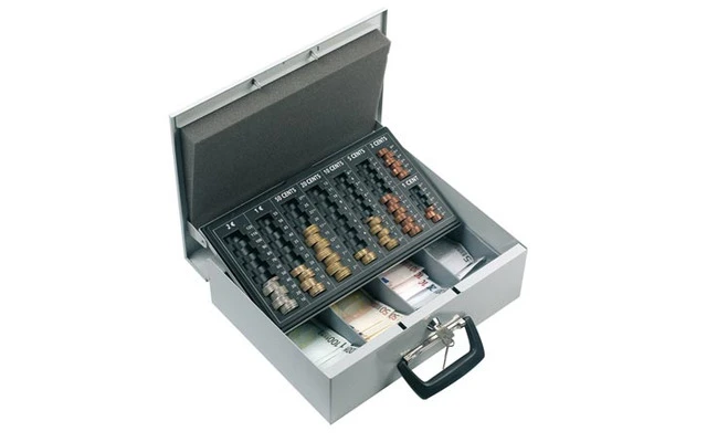 CAJA DE CAUDALES - CON BANDEJA PARA EUROS - MODELO GRANDE