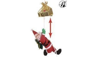 Papa noel trepador moviendose en hilo luminoso