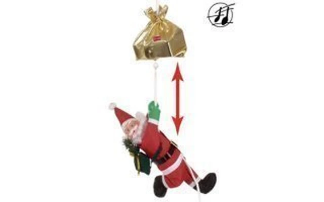 Papa noel trepador moviendose en hilo luminoso