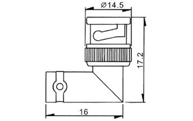 Conector BNC Macho a conector BNC hembra acodado