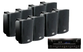 Conjunto Comercio 520W - 8x Altavoces 6.5" Negro + Mark MA 500 USB