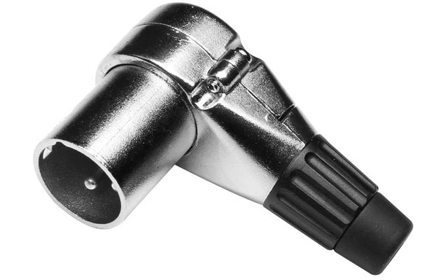 Conector aéreo acodado XLR CANON de 4 pines macho