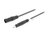 Cable XLR Estéreo Macho de 3 Pines - Macho de 3,5 mm y 1,5 m Gris Oscuro