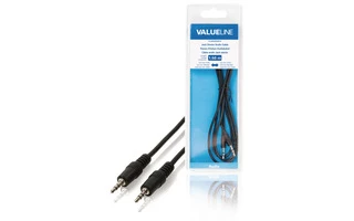 Cable de audio jack estéreo de 3.5 mm macho - 3.5 mm macho de 1.50 m en color negro 