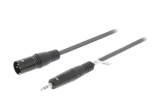 Cable XLR Estéreo Macho de 3 Pines - Macho de 3,5 mm y 1,5 m Gris Oscuro