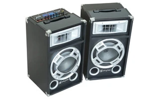 SPLED400 Conjunto altavoces PA Activos 10" USB,FM, LED 800W