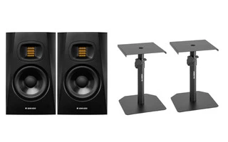 2x Adam T5V + Pareja de soportes de mesa