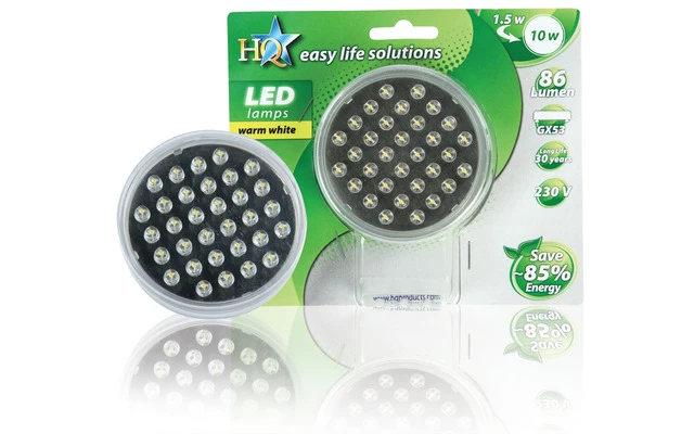 LED GX53 78mm 1,5W blanco cálido HQ
