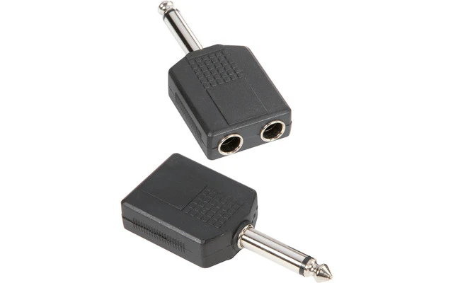Adam Hall Connectors 7547 Adaptador en Y de 2 Jacks 6,3 mm hembra mono a Jack 6,3 mm macho mono