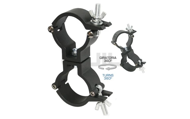 Guil ABZ-21/N - Abrazadera doble giratoria (360º) de aluminio. Para tubo de ø 48-50 mm