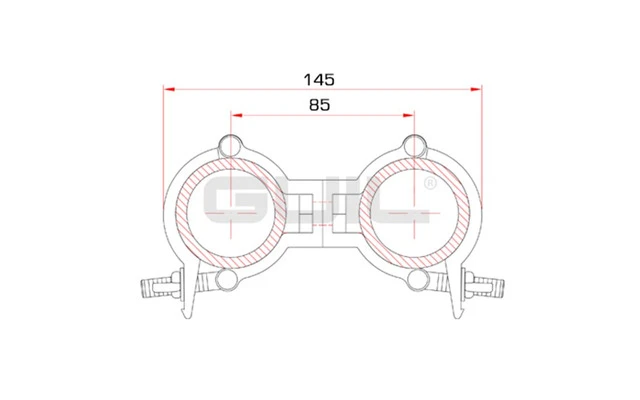 Guil ABZ-21/N - Abrazadera doble giratoria (360º) de aluminio. Para tubo de ø 48-50 mm