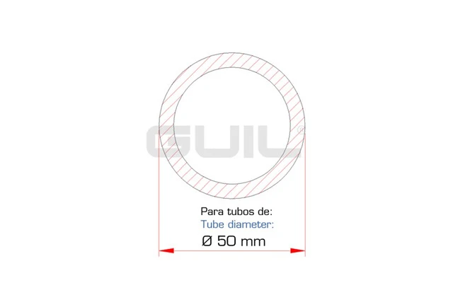 Guil ABZ-21/N - Abrazadera doble giratoria (360º) de aluminio. Para tubo de ø 48-50 mm