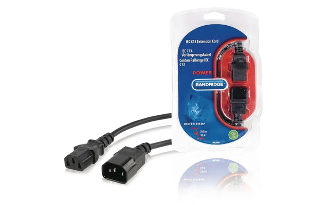 Cable de Extensión de Alimentación IEC-320-C13 - IEC-320-C14 Negro - Bandridge BPL2705