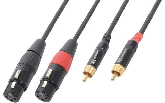 Canon doble Hembra a 2 rca macho de 3 metros