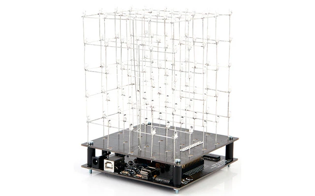 Cubo de LEDs 3D 5 x 5 x 5 (LEDs azules)