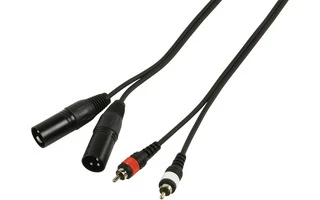 Cable para instrumentos 2 RCA macho l/r > 2 XLR/m 3 p. de 3.00 m